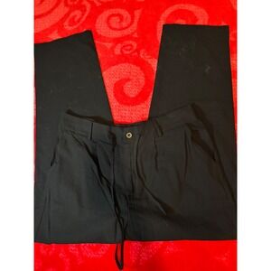 Runcati Mens Black Cotton Casual Drawstring Pants Straight Leg XL PQ7161HS1L